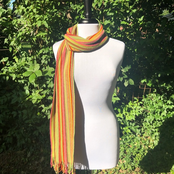 Barbarossa Very Long Luxury Italian multi-colored woven 10" H x 67" W scarf - Picture 6 of 13